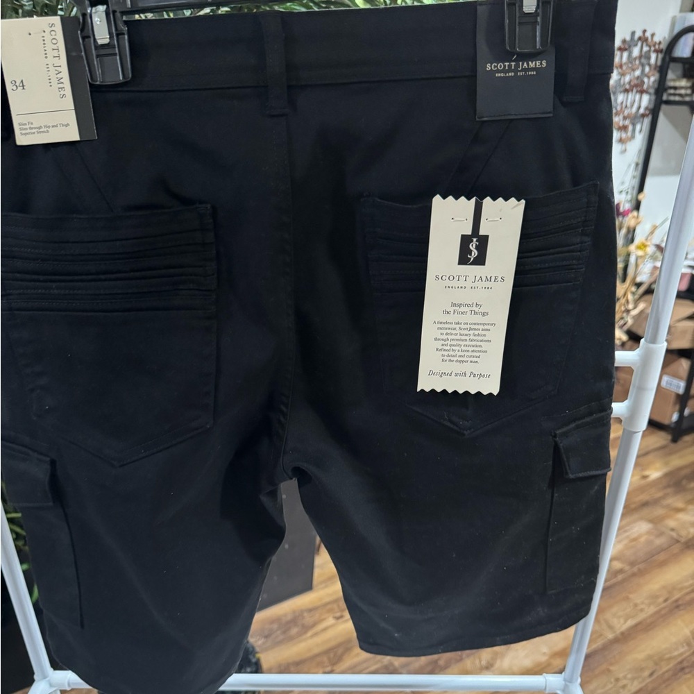 Scott James Men's Classic Black Cargo Shorts